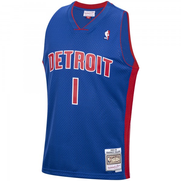 Игровая майка Chauncey Billups Detroit Pistons Mitchell & Ness 2003-04 Hardwood Classics Swingman - Royal - оригинальная джерси НБА