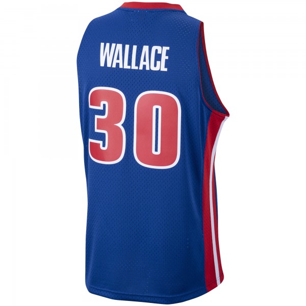 Игровая майка Rasheed Wallace Detroit Pistons Mitchell & Ness 2003-04 Hardwood Classics Swingman - Royal - оригинальная джерси НБА