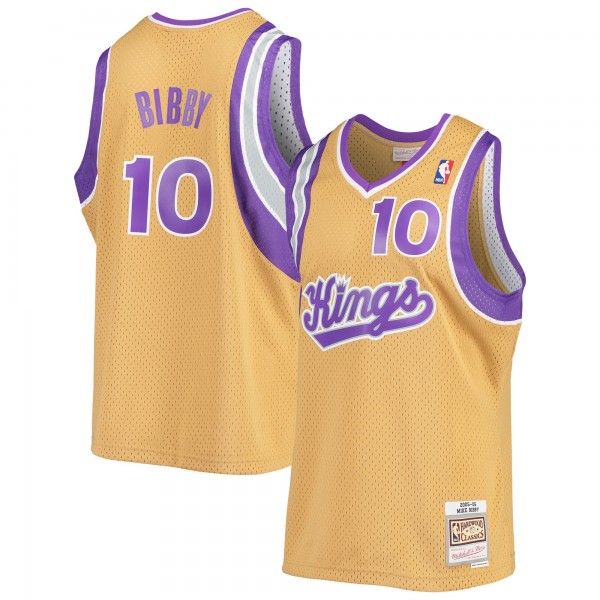 Игровая майка Mike Bibby Sacramento Kings Mitchell & Ness 2005-06 Hardwood Classics Swingman - Gold - оригинальная джерси НБА
