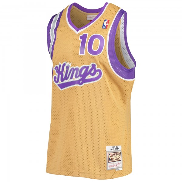 Игровая майка Mike Bibby Sacramento Kings Mitchell & Ness 2005-06 Hardwood Classics Swingman - Gold - оригинальная джерси НБА
