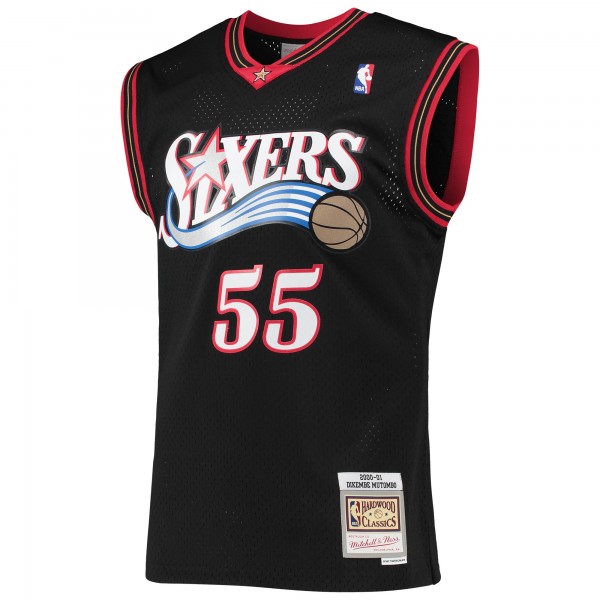 Джерси Philadelphia 76ers Dikembe Mutombo Mitchell & Ness Black Hardwood Classics Swingman