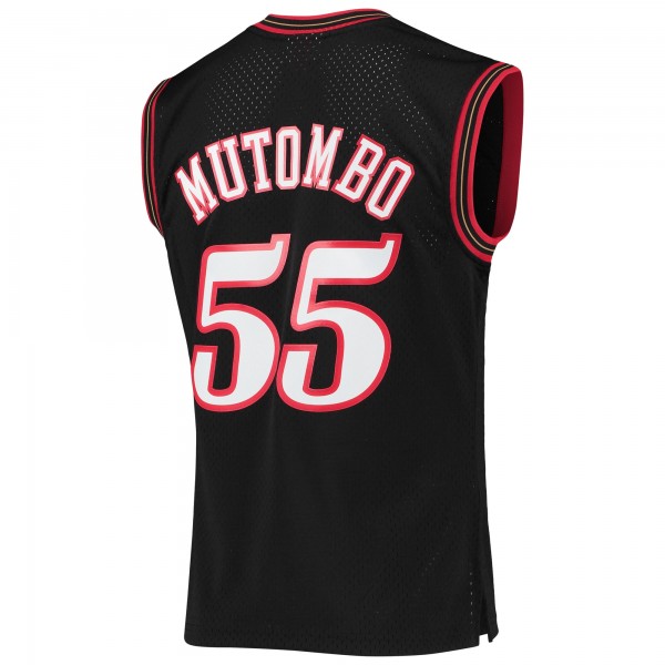 Джерси Philadelphia 76ers Dikembe Mutombo Mitchell & Ness Black Hardwood Classics Swingman