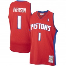Allen Iverson Detroit Pistons Mitchell & Ness 2008-09 Hardwood Classics Swingman Jersey - Red