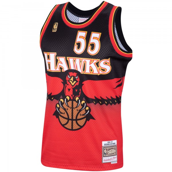 Джерси Atlanta Hawks Dikembe Mutombo Mitchell & Ness Scarlet Hardwood Classics Swingman