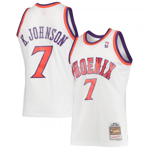 Игровая майка Kevin Johnson Phoenix Suns Mitchell & Ness 1989-90 Hardwood Classics Swingman - White - оригинальная джерси НБА