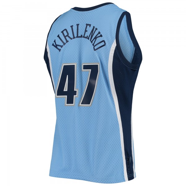 Игровая майка Andrei Kirilenko Utah Jazz Mitchell & Ness 2009-10 Hardwood Classics Swingman - Powder Blue - оригинальная джерси НБА