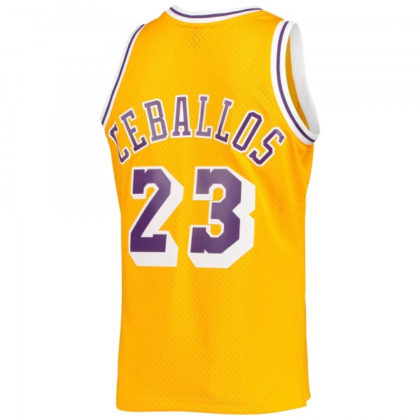Игровая майка Cedric Ceballos Los Angeles Lakers Mitchell & Ness 1994-95 Hardwood Classics Swingman - Gold - оригинальная джерси НБА