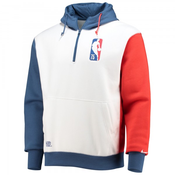 Толстовка на короткой молнии NBA Nike Team 31 75th Anniversary Courtside Fleece - White/Blue