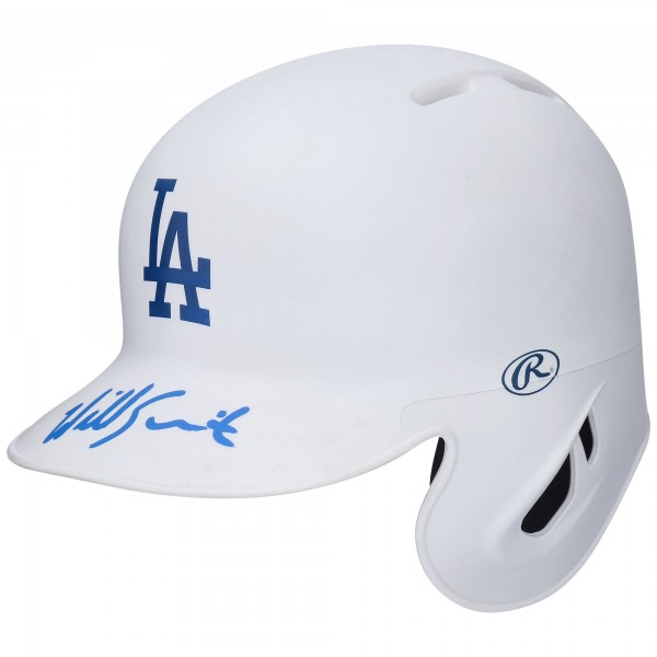 Autographed Los Angeles Dodgers Will Smith Fanatics Authentic White Matte Mini Batting Helmet