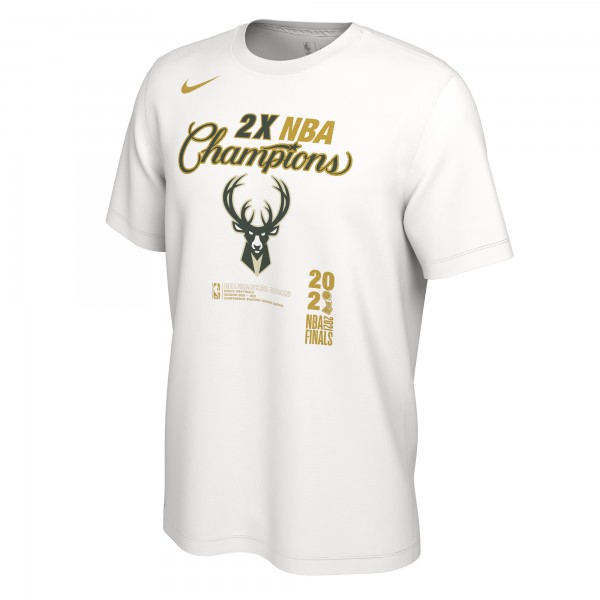 Футболка Milwaukee Bucks Nike 2021 NBA Finals Champions Locker Room - White