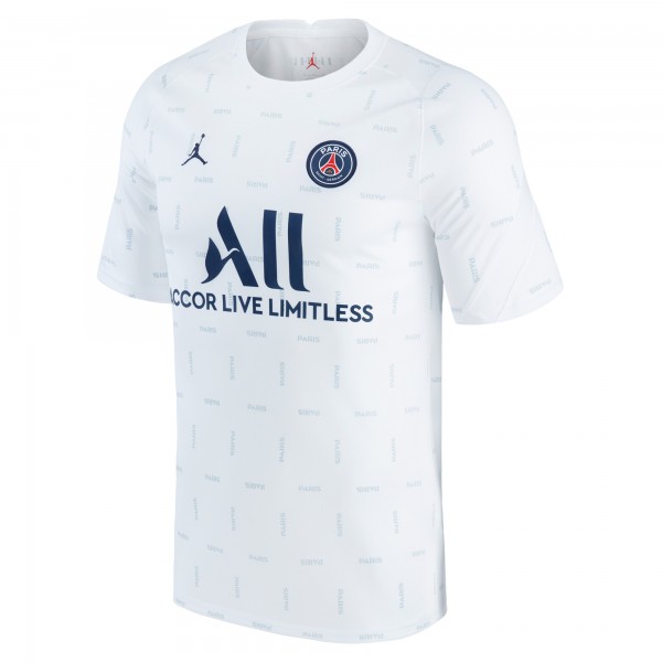 Футболка Paris Saint-Germain Jordan Brand 2021/2022 Pre-Match Performance - White