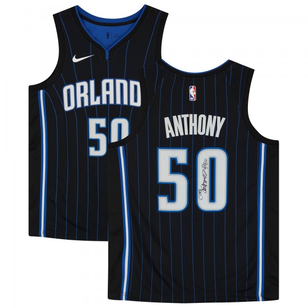 Игровая джерси Orlando Magic Cole Anthony Autographed Nike Black 2020-21 Association Swingman