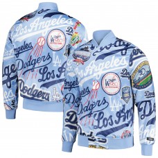 Куртка на кнопках Los Angeles Dodgers Pro Standard Allover Print Satin - Light Blue