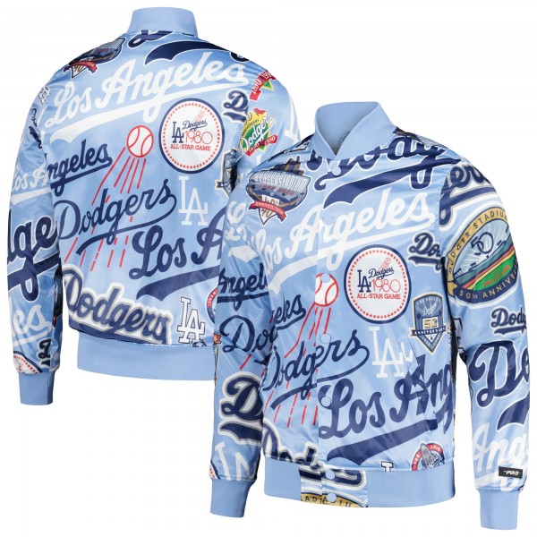 Куртка на кнопках Los Angeles Dodgers Pro Standard Allover Print Satin - Light Blue