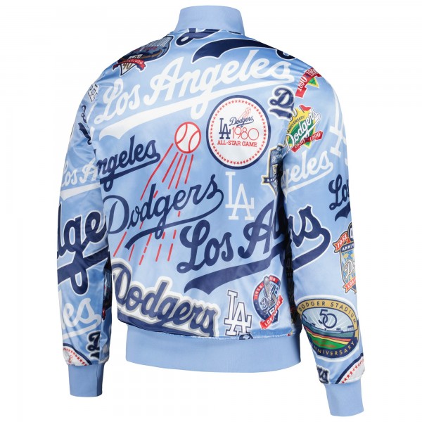 Куртка на кнопках Los Angeles Dodgers Pro Standard Allover Print Satin - Light Blue