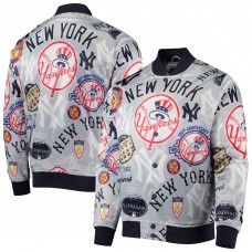 Куртка на кнопках New York Yankees Pro Standard Allover Print Satin - Gray