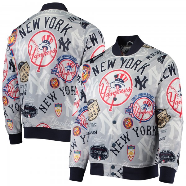 Куртка на кнопках New York Yankees Pro Standard Allover Print Satin - Gray