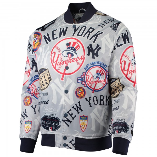 Куртка на кнопках New York Yankees Pro Standard Allover Print Satin - Gray