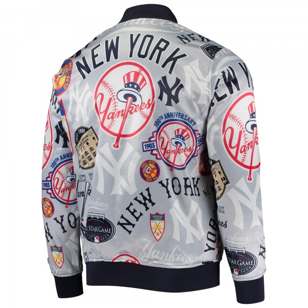 Куртка на кнопках New York Yankees Pro Standard Allover Print Satin - Gray