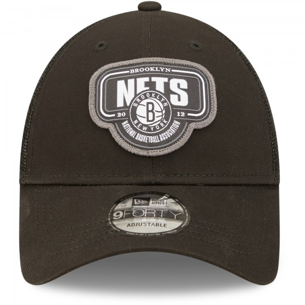 Бейсболка Brooklyn Nets New Era Team Logo Patch 9FORTY Trucker - Black