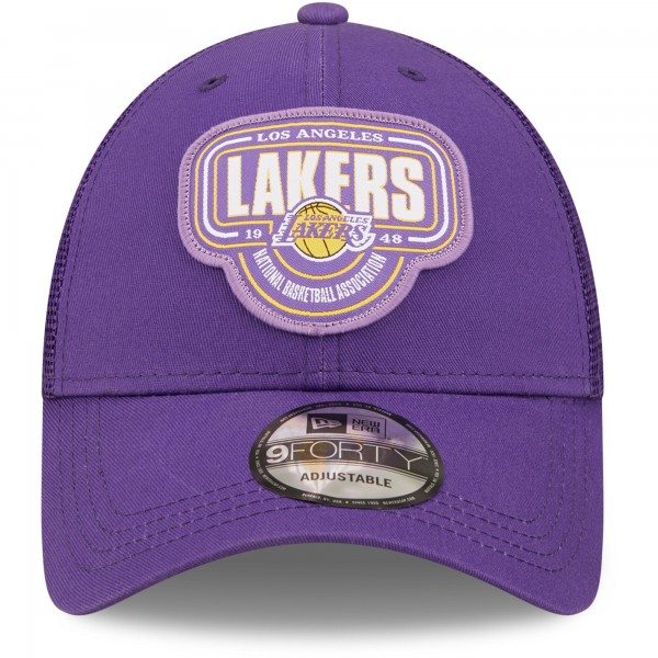 Бейсболка Los Angeles Lakers New Era Team Logo Patch 9FORTY Trucker - Purple