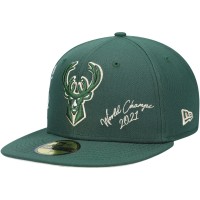 Бейсболка Milwaukee Bucks New Era 2021 NBA Finals Champions Icon 59FIFTY - Hunter Green