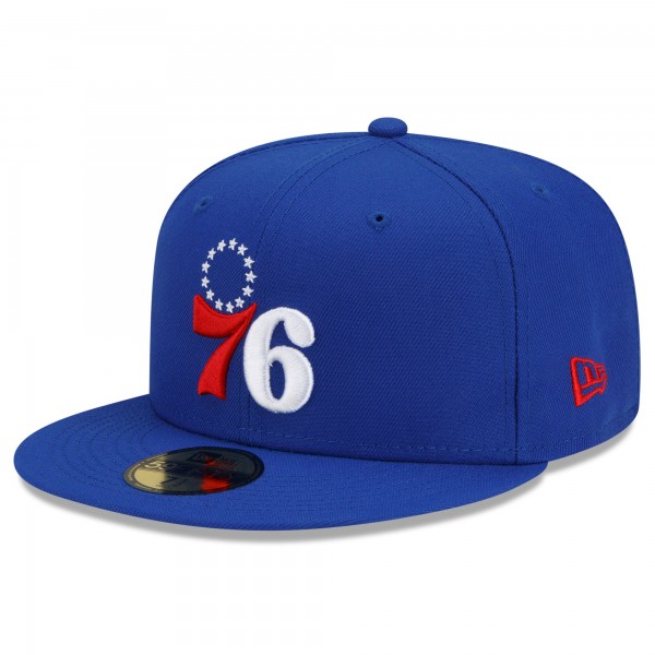 Бейсболка Philadelphia 76ers New Era Team Back Half 59FIFTY - Royal - официальный мерч NBA