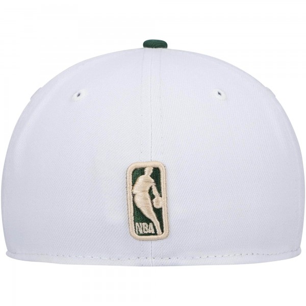 Бейсболка Milwaukee Bucks New Era Arch Champs 59FIFTY - White/Hunter Green