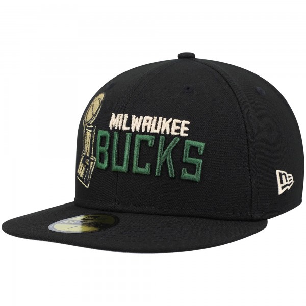 Бейсболка Milwaukee Bucks New Era Champs Trophy 59FIFTY - Black