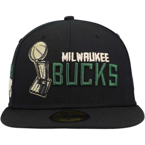 Бейсболка Milwaukee Bucks New Era Champs Trophy 59FIFTY - Black