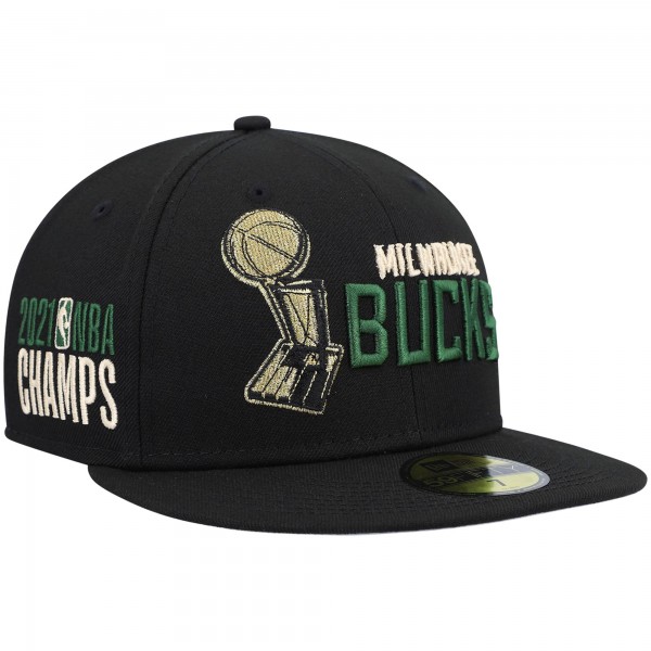 Бейсболка Milwaukee Bucks New Era Champs Trophy 59FIFTY - Black