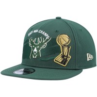 Бейсболка Milwaukee Bucks New Era 2021 NBA Finals Champions Tear On The Court 9FIFTY - Hunter Green