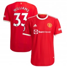 Игровая форма  Brandon Williams Manchester United adidas 2021/22 Home Authentic Player - Red