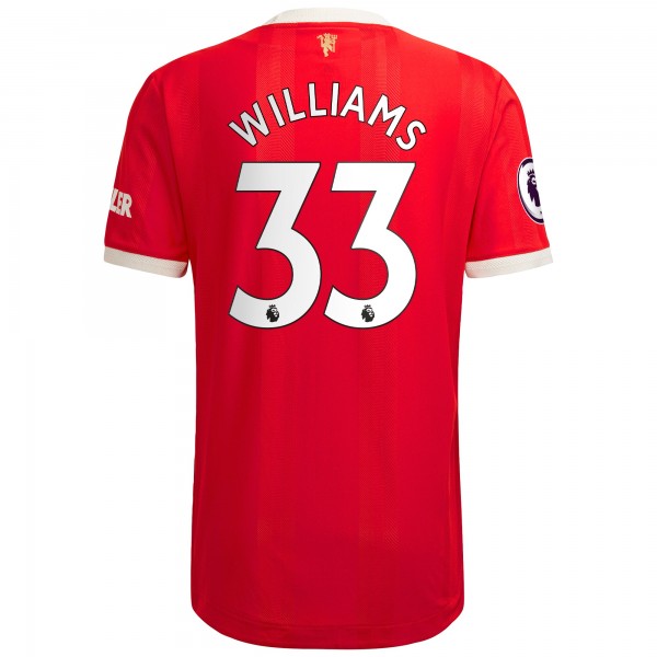 Игровая форма  Brandon Williams Manchester United adidas 2021/22 Home Authentic Player - Red