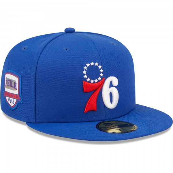 Бейсболка Philadelphia 76ers New Era City Side 59FIFTY - Royal - официальный мерч NBA