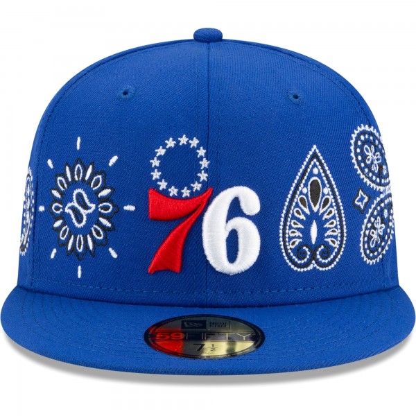 Бейсболка Philadelphia 76ers New Era Paisley 59FIFTY - Royal