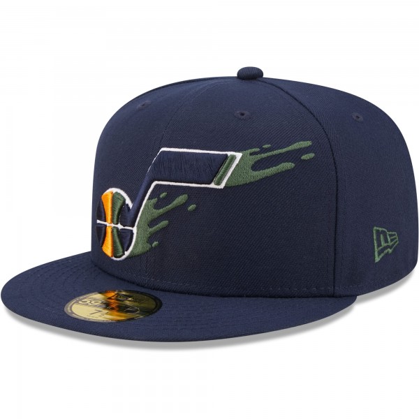 Бейсболка Utah Jazz New Era Splatter 59FIFTY - Navy - официальный мерч NBA