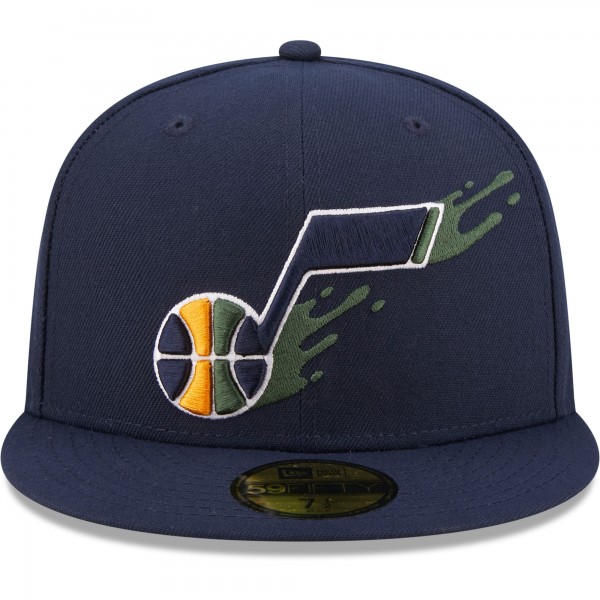 Бейсболка Utah Jazz New Era Splatter 59FIFTY - Navy - официальный мерч NBA