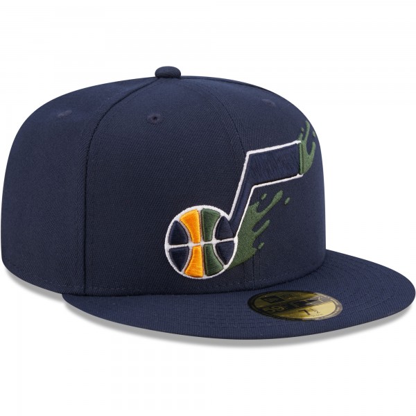 Бейсболка Utah Jazz New Era Splatter 59FIFTY - Navy - официальный мерч NBA