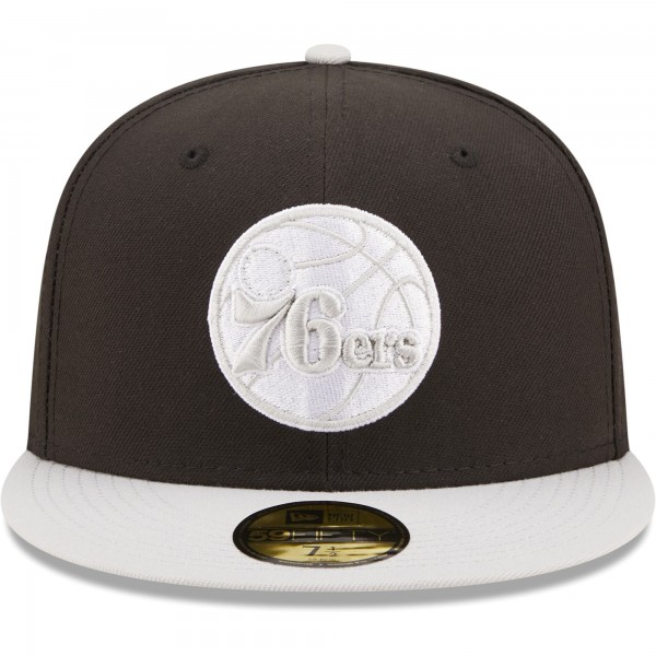 Бейсболка Philadelphia 76ers New Era Two-Tone Color Pack 59FIFTY - Black/Gray