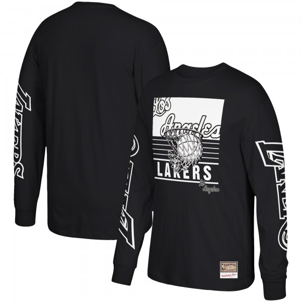 Футболка с длинным рукавом Los Angeles Lakers Mitchell & Ness Hardwood Classics Big Face 3.0 - Black