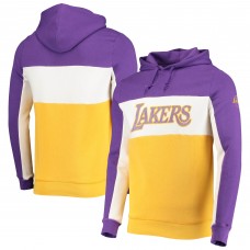 Толстовка флисовая Los Angeles Lakers Junk Food Wordmark Colorblock - Purple/White