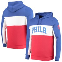 Толстовка флисовая Philadelphia 76ers Junk Food Wordmark Colorblock - Blue/White