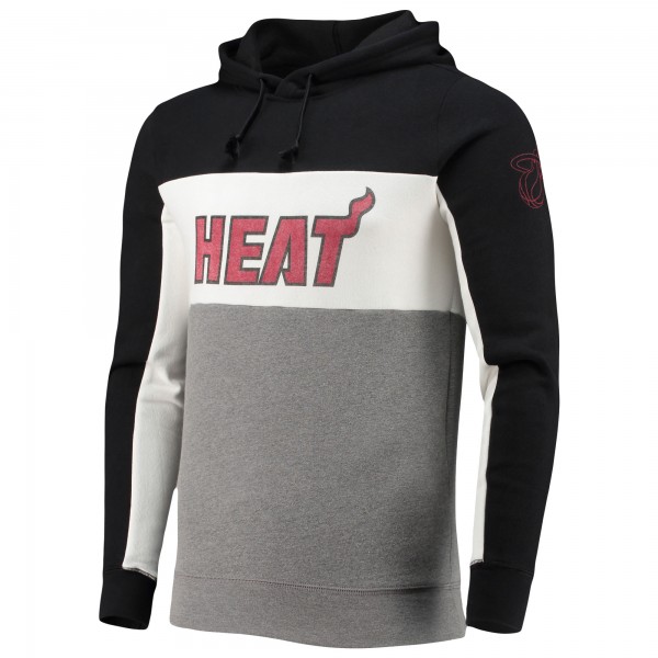 Толстовка флисовая Miami Heat Junk Food Wordmark Colorblock - Black/White - фирменная одежда NBA
