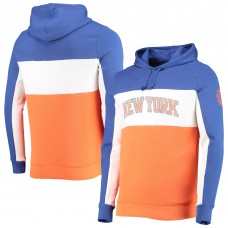 Толстовка флисовая New York Knicks Junk Food Wordmark Colorblock - Blue/White