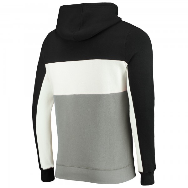 Толстовка флисовая Brooklyn Nets Junk Food Wordmark Colorblock - Black/White - фирменная одежда NBA