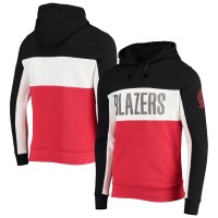 Толстовка флисовая Portland Trail Blazers Junk Food Wordmark Colorblock - Black/White