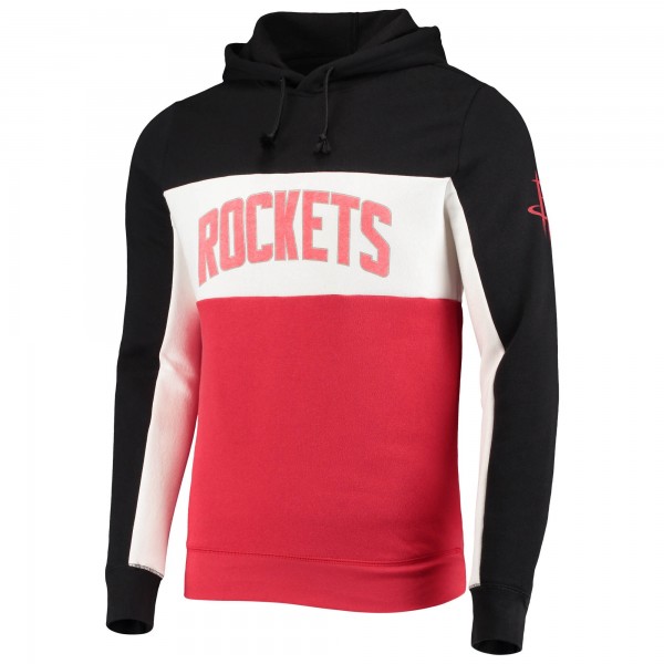 Толстовка флисовая Houston Rockets Junk Food Wordmark Colorblock - Black/White - фирменная одежда NBA