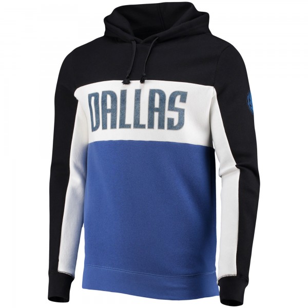 Толстовка флисовая Dallas Mavericks Junk Food Wordmark Colorblock - Black/White - фирменная одежда NBA