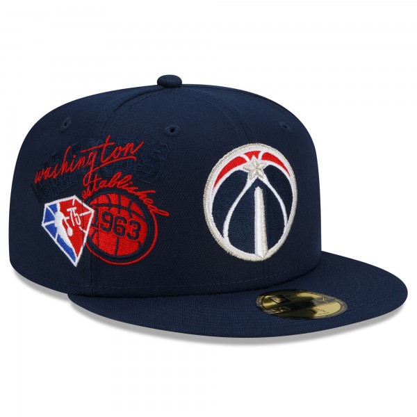 Бейсболка Washington Wizards New Era Back Half 59FIFTY - Navy - официальный мерч NBA